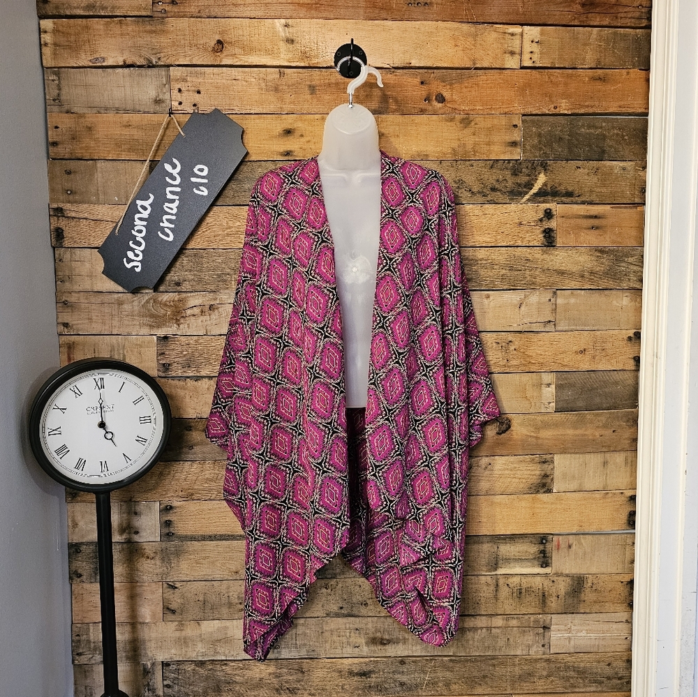 Izzy & Lola women's gypsy boho colorful print kimono size O/S